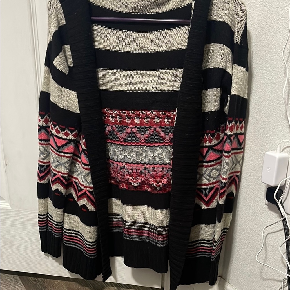 Striped Black and Pink Women's Sweater